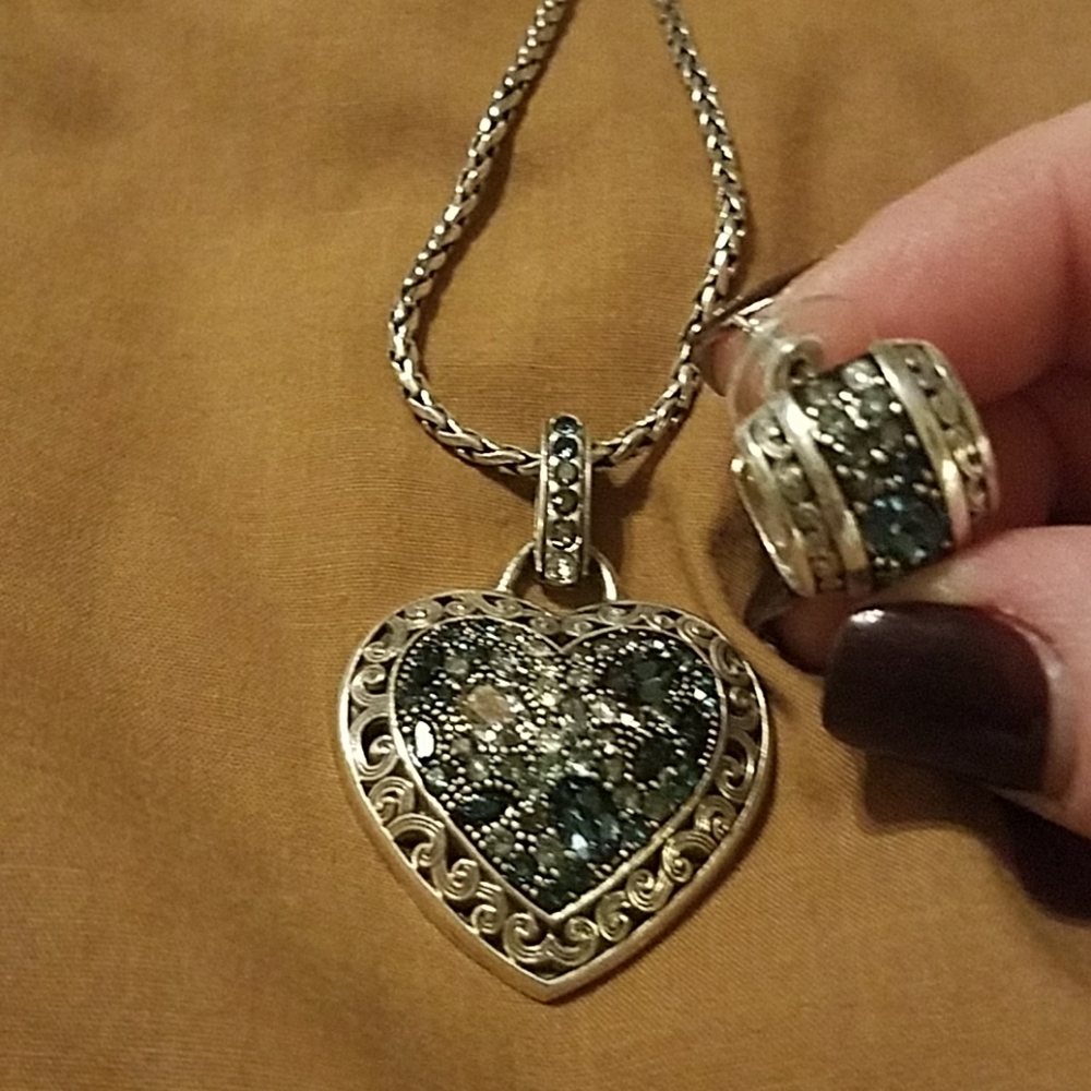 Brighton Silver tone necklace and earrings